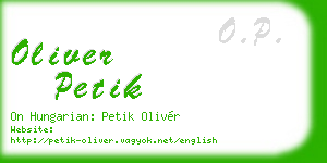 oliver petik business card